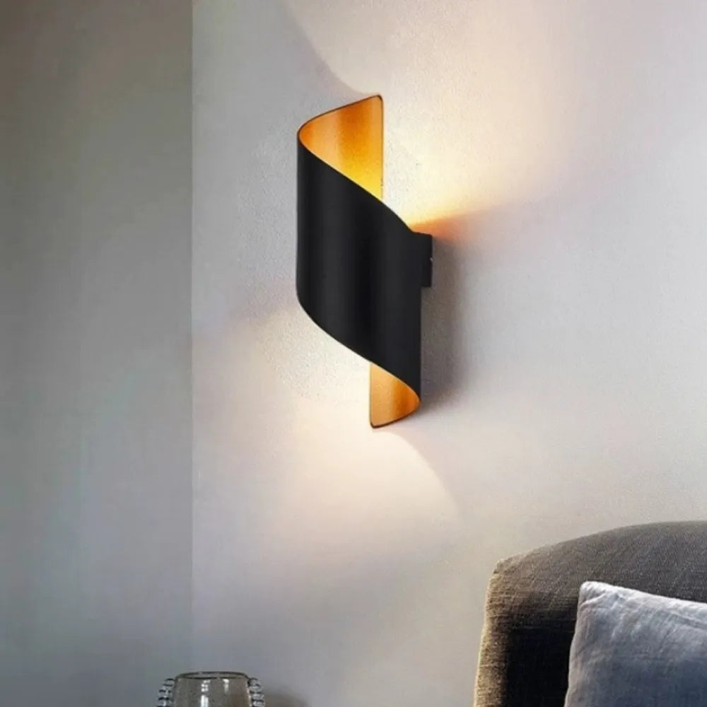 Contemporary Metal Shade Twist LED Outdoor Wall Sconces - view 4