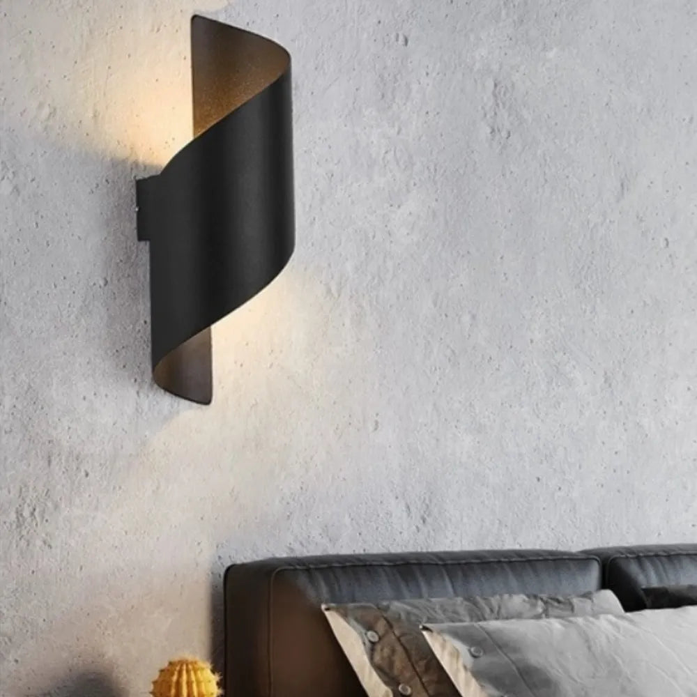Contemporary Metal Shade Twist LED Outdoor Wall Sconces - view 5