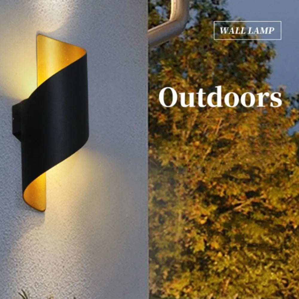 Contemporary Metal Shade Twist LED Outdoor Wall Sconces - view 6