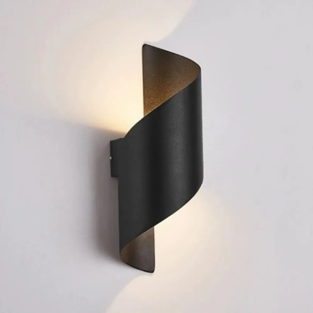 Contemporary Metal Shade Twist LED Outdoor Wall Sconces - view 9