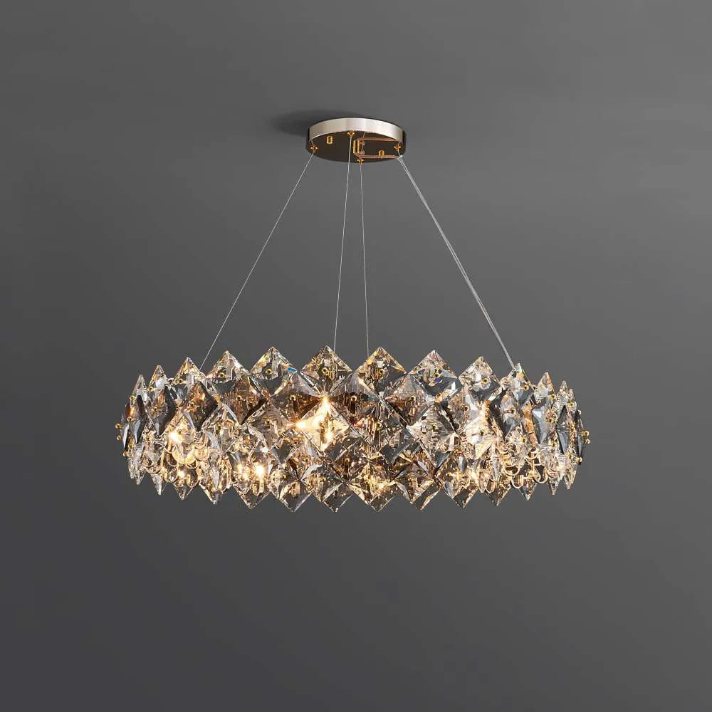 Scale Round Clear Crystal Shade Modern Chandelier Lights - view 1