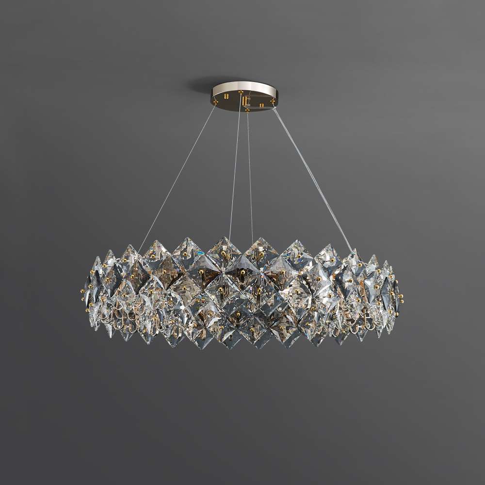 Scale Round Clear Crystal Shade Modern Chandelier Lights - view 2