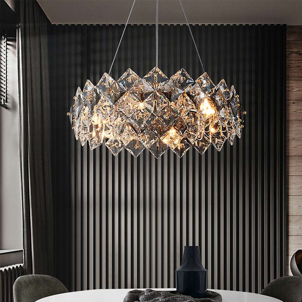 Scale Round Clear Crystal Shade Modern Chandelier Lights - view 4