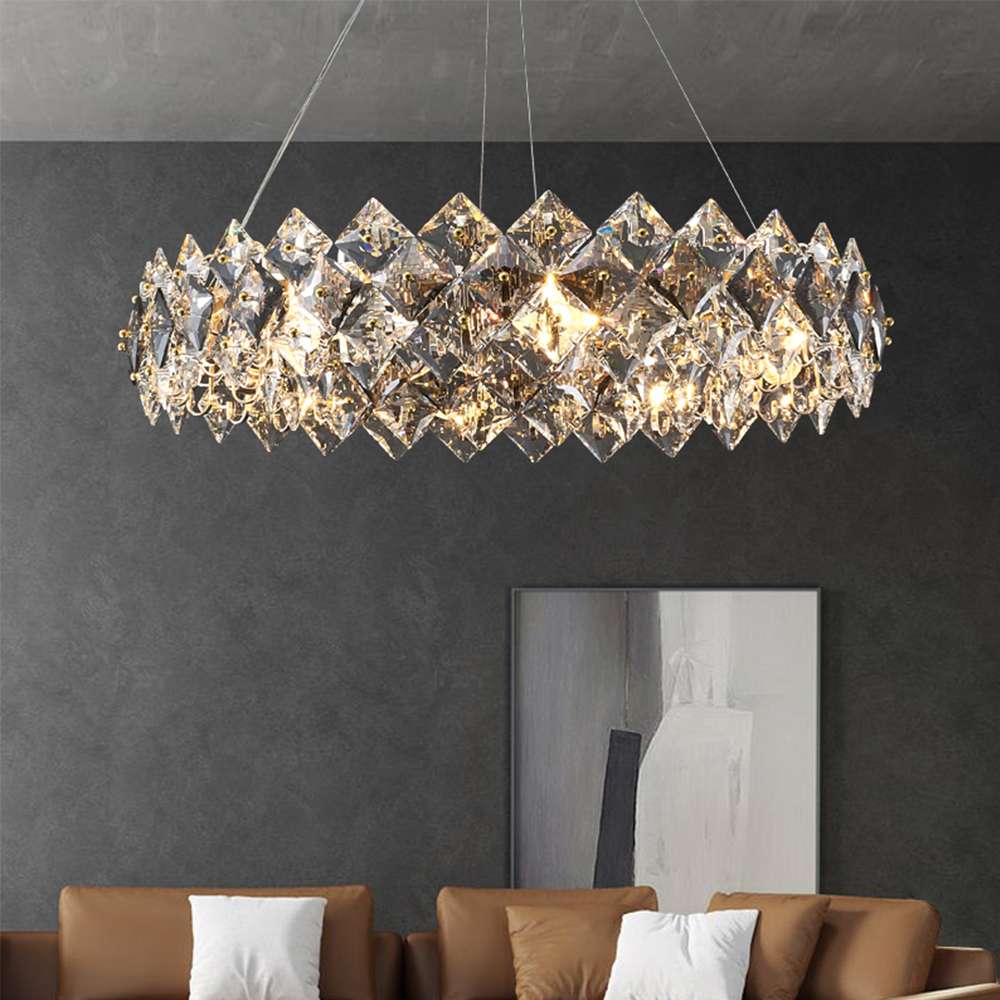 Scale Round Clear Crystal Shade Modern Chandelier Lights - view 5