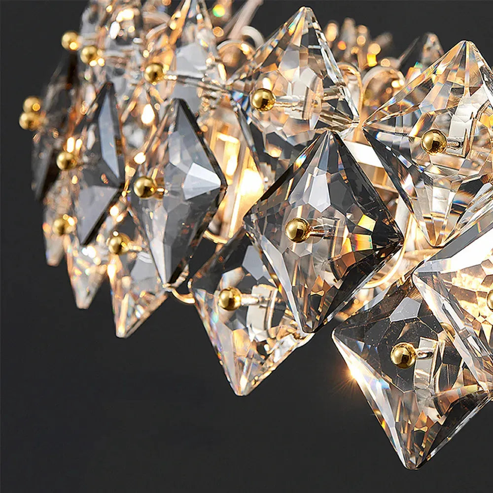 Scale Round Clear Crystal Shade Modern Chandelier Lights - view 7