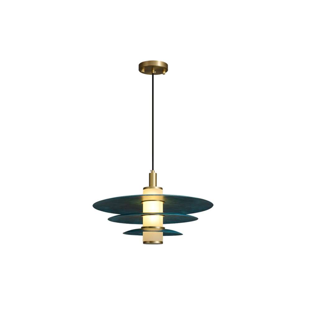 Modern 3-Layers Blue Metal Flying Saucer Hanging Lamp - view 9