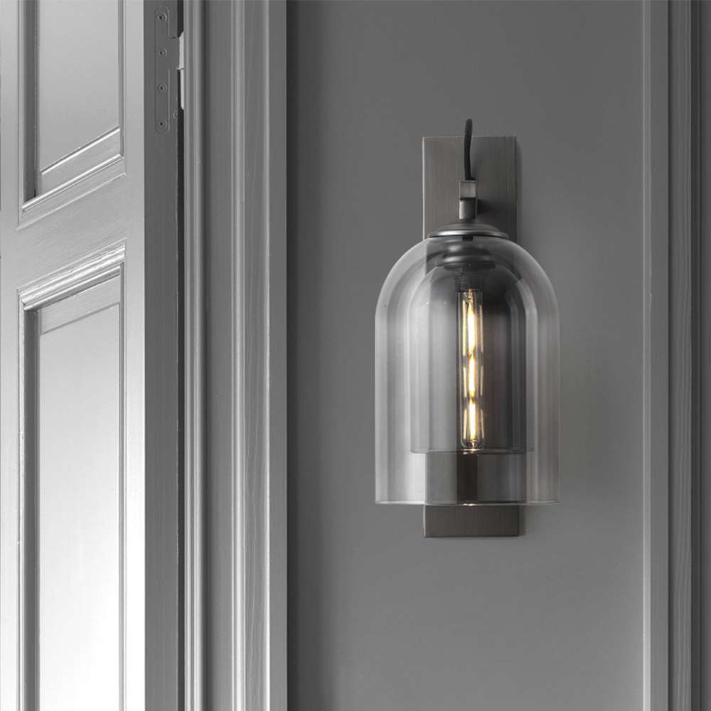 Modern Cloche Petite Matte Black Glass Wall Sconces - view 5
