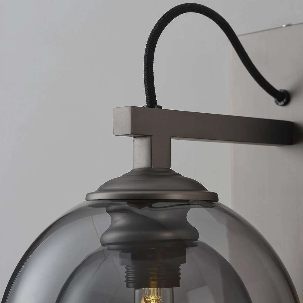 Modern Cloche Petite Matte Black Glass Wall Sconces - view 6