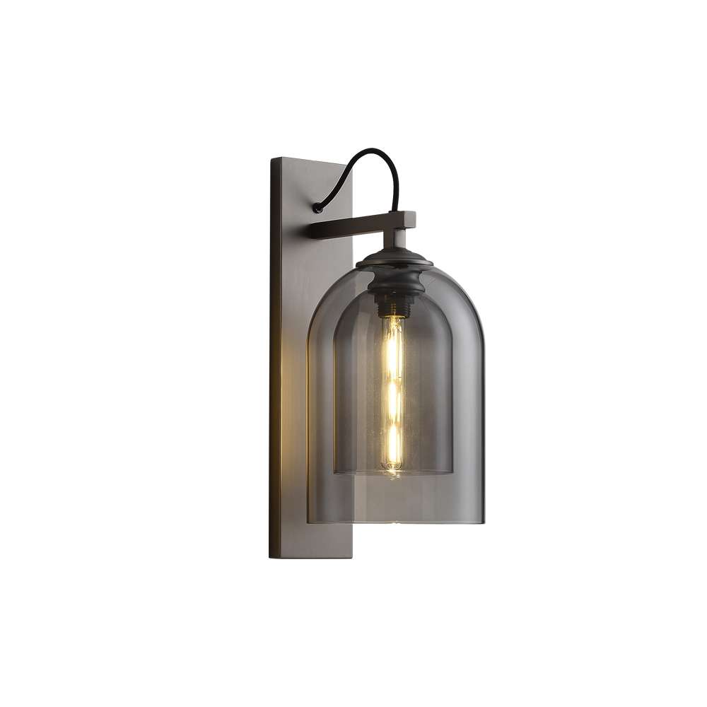 Modern Cloche Petite Matte Black Glass Wall Sconces - view 8