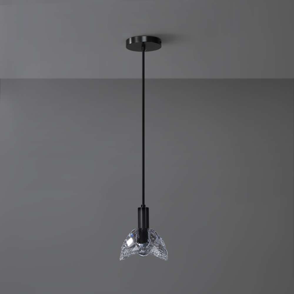 Modern Einstein Clear Glass Pendant Lights in Black - view 2