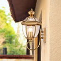 Vintage Metal & Glass Outdoor Wall Lighting in Gold - view 1