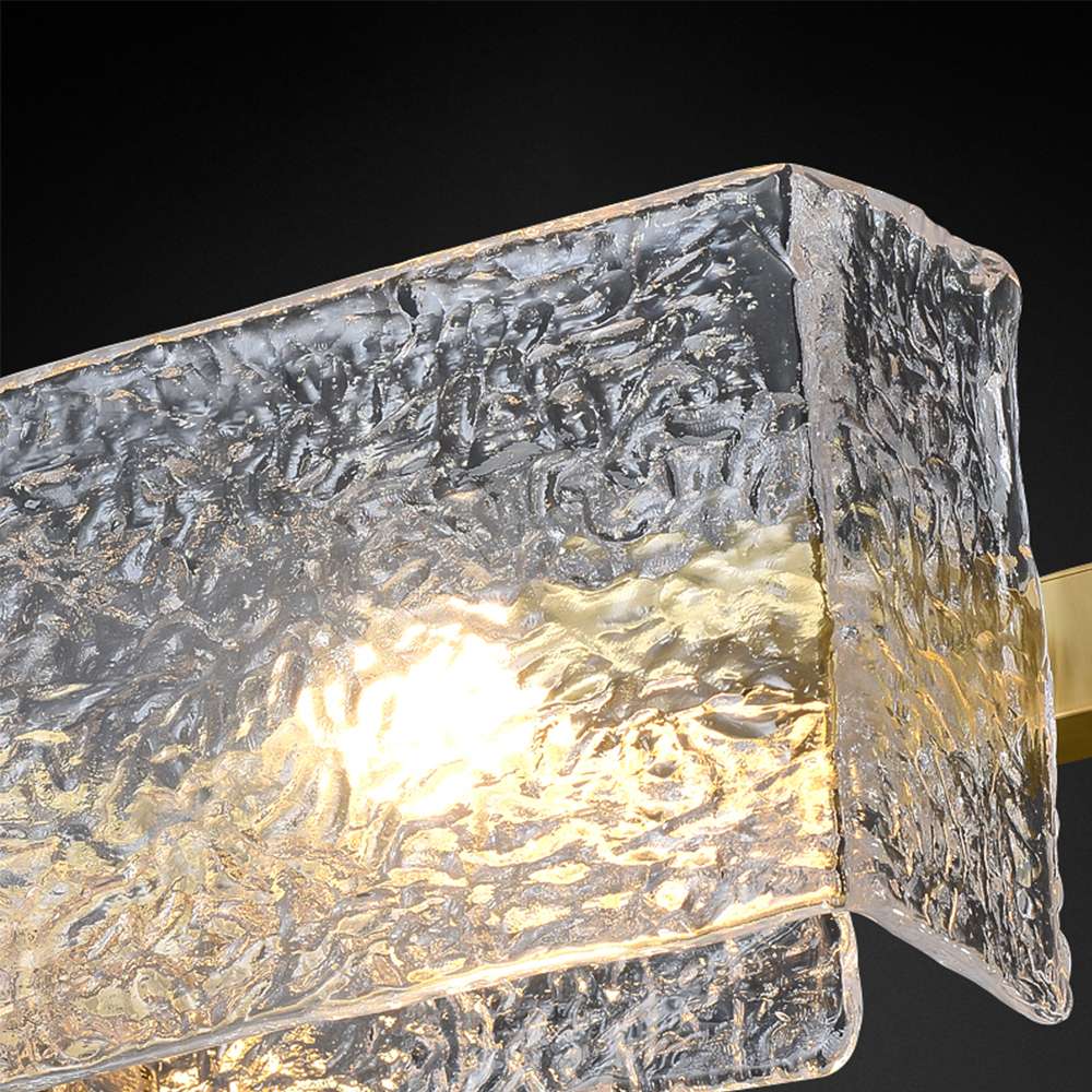Square Clear Glass Shade Linear Modern Chandelier Lights - view 7
