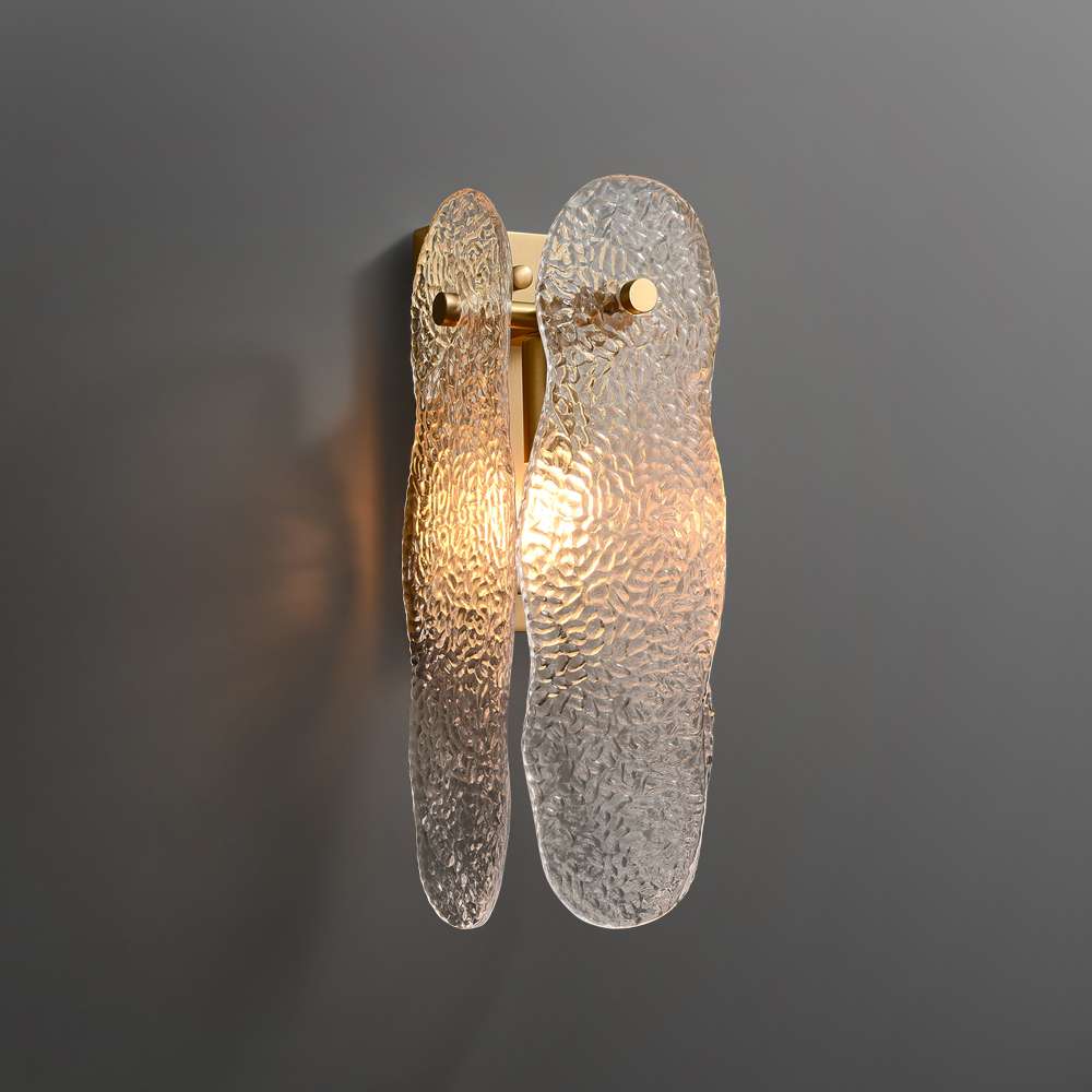 Modern 1-Light Glass Wall Sconces with Water Ripple - view 1