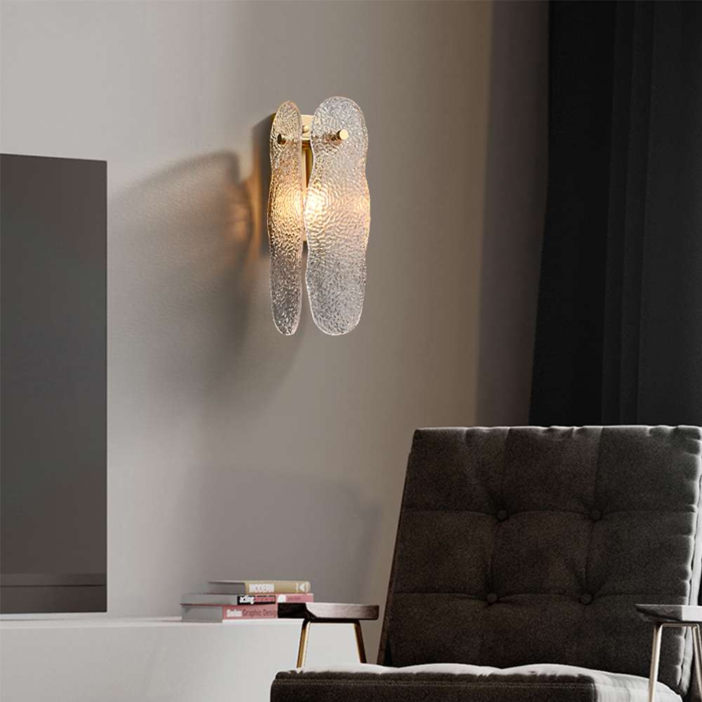 Modern 1-Light Glass Wall Sconces with Water Ripple - view 5
