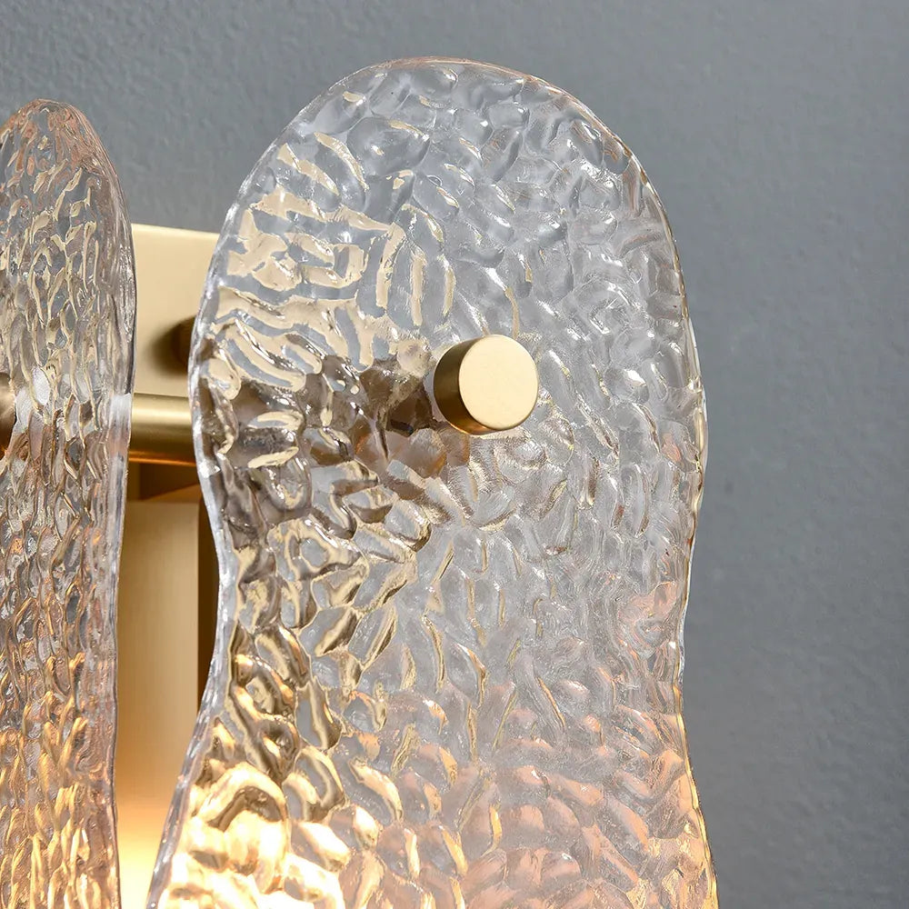 Modern 1-Light Glass Wall Sconces with Water Ripple - view 8