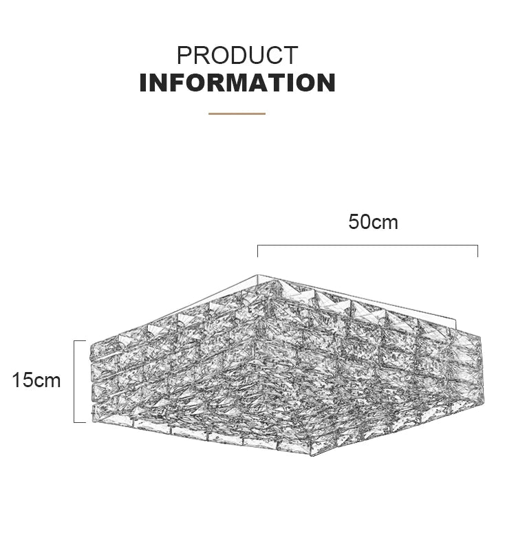 Contemporary Square Clear Kitchen Crystal Ceiling Light - view 11