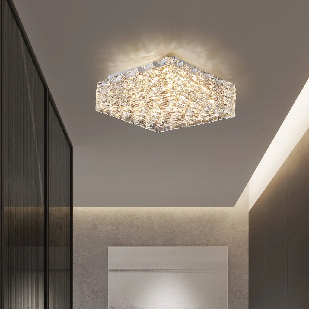 Contemporary Square Clear Kitchen Crystal Ceiling Light - view 3