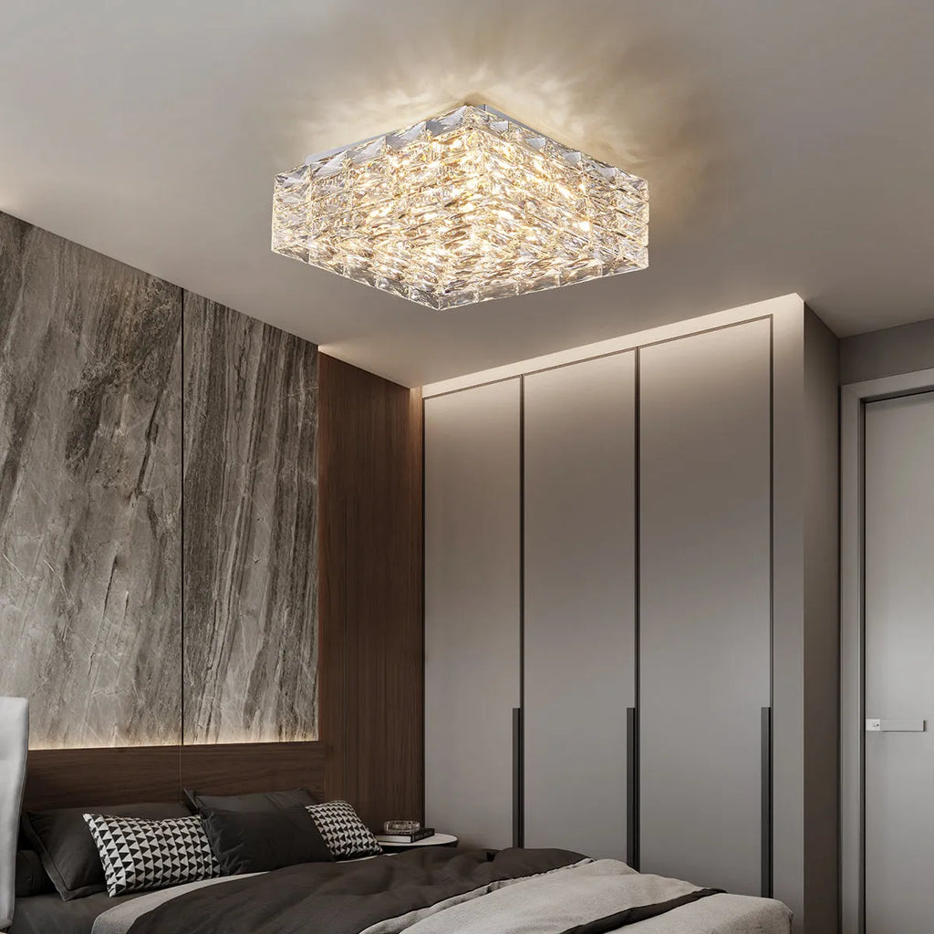 Contemporary Square Clear Kitchen Crystal Ceiling Light - view 5