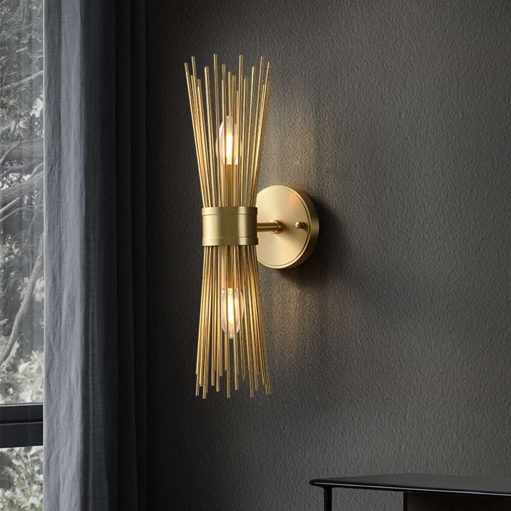 Mid Century Modern Romeo Art Decor Brass Wall Light - view 4