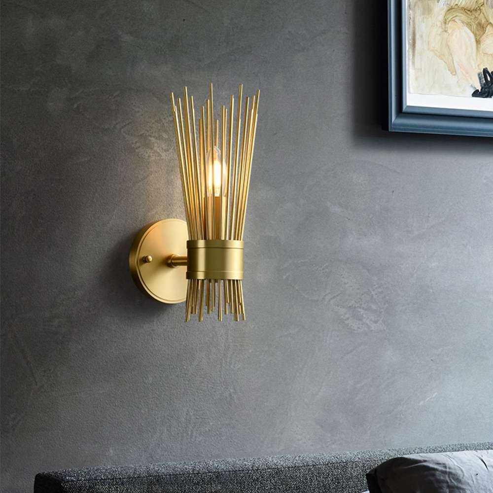 Mid Century Modern Romeo Art Decor Brass Wall Light - view 5