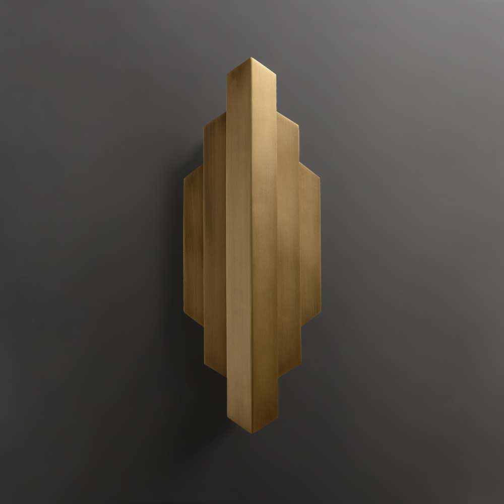 Geometric Gold 2-Light Modern Brass Wall Light for Living Room - view 2