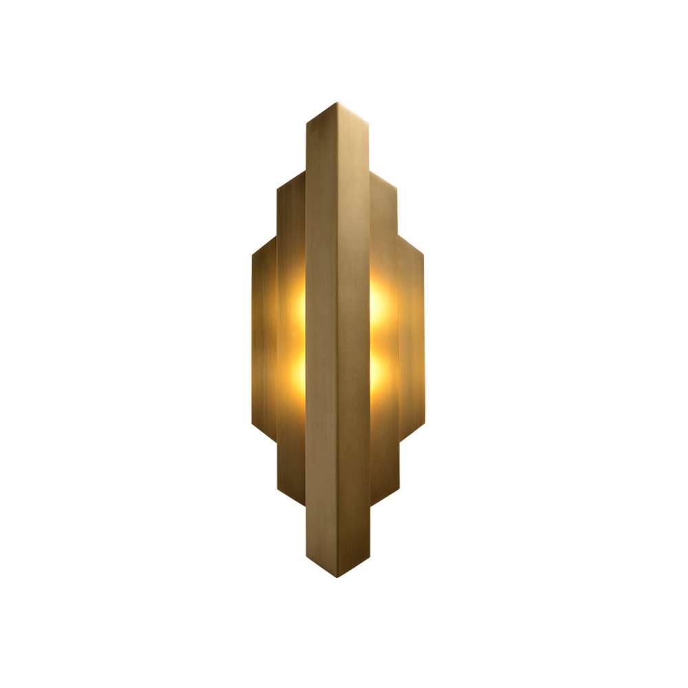 Geometric Gold 2-Light Modern Brass Wall Light for Living Room - view 8