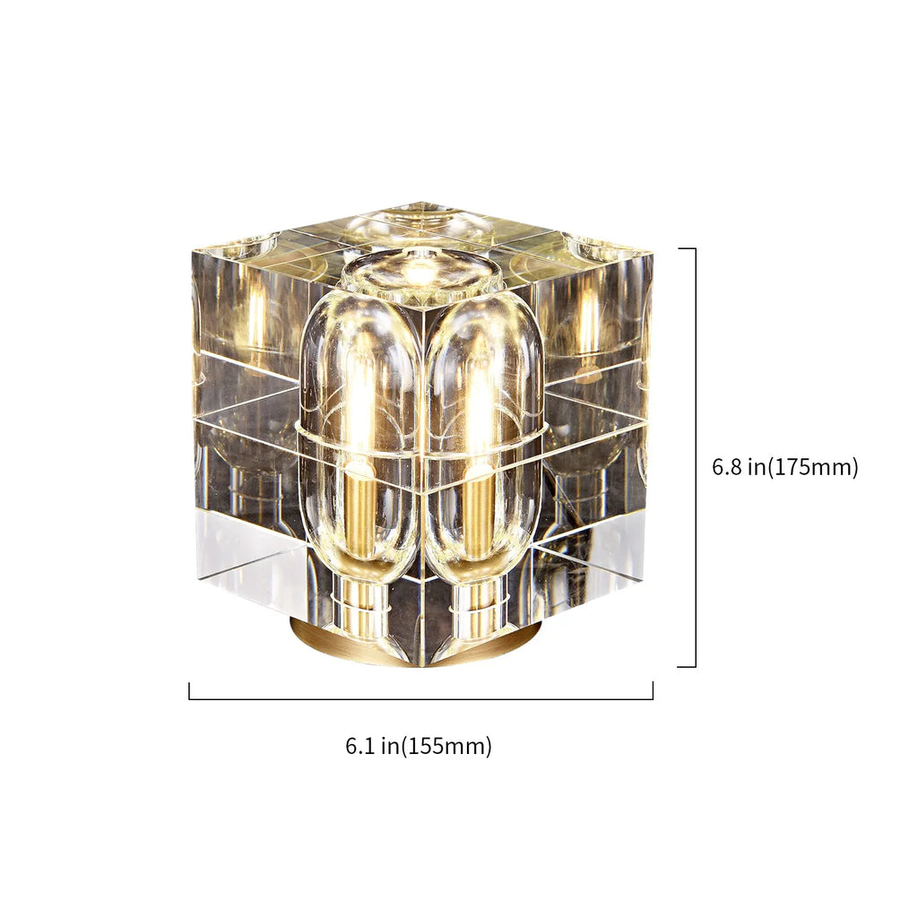 Luxury Glacon Square Crystal Shade 6-Light Table Lamps - view 12