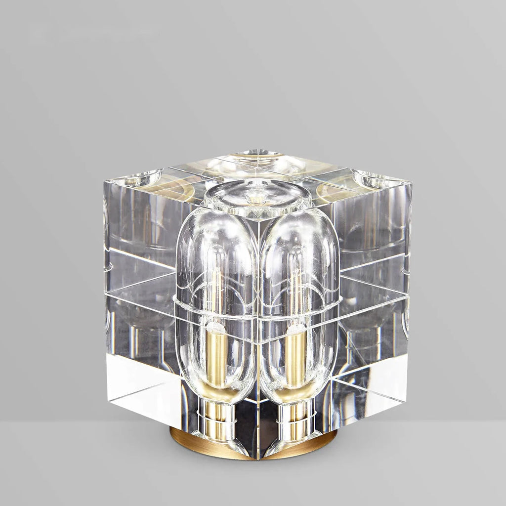 Luxury Glacon Square Crystal Shade 6-Light Table Lamps - view 2