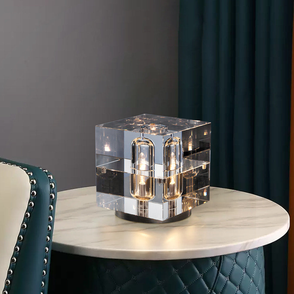 Luxury Glacon Square Crystal Shade 6-Light Table Lamps - view 3