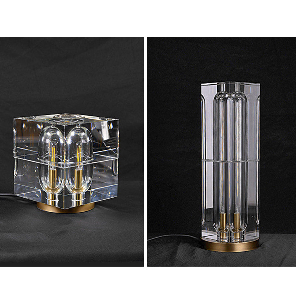 Luxury Glacon Square Crystal Shade 6-Light Table Lamps - view 5