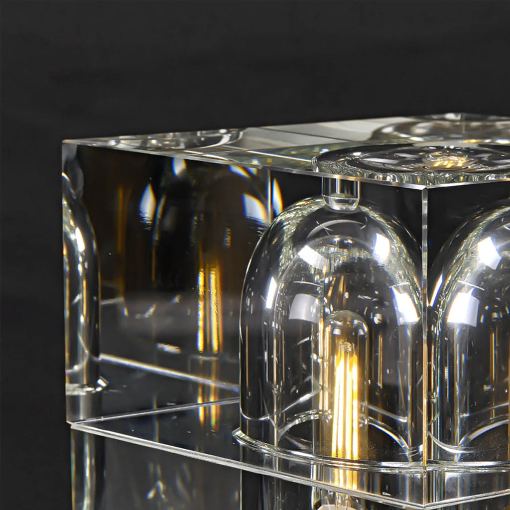 Luxury Glacon Square Crystal Shade 6-Light Table Lamps - view 8