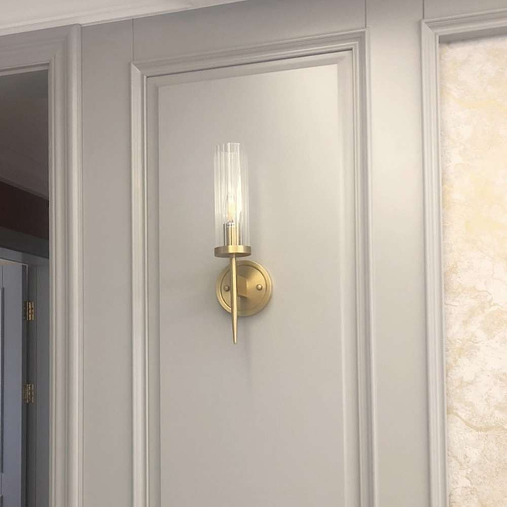 Mid Century Modern Glass Shade Candle Wall Sconces - view 3
