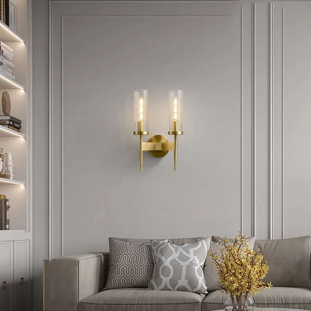 Mid Century Modern Glass Shade Candle Wall Sconces - view 4