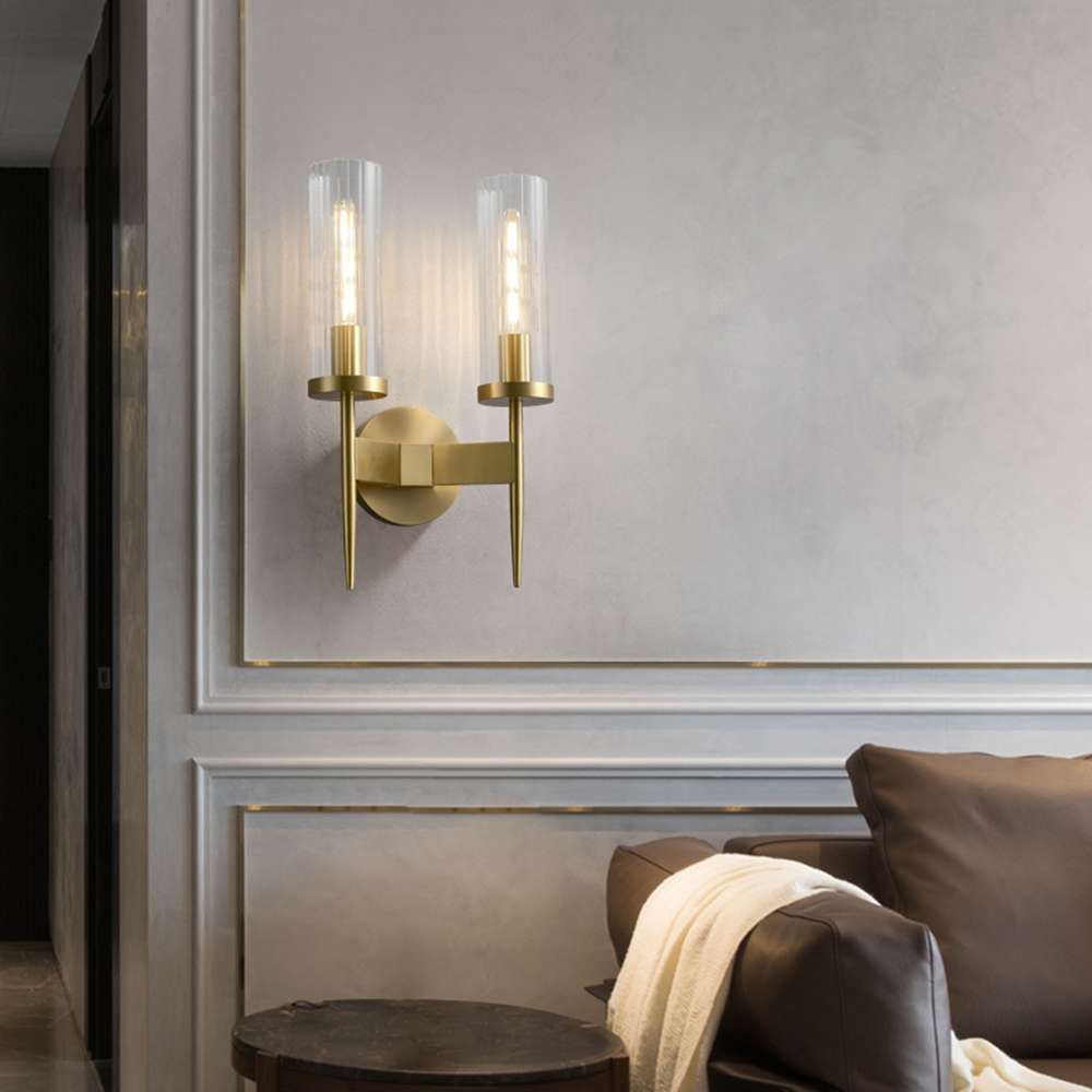 Mid Century Modern Glass Shade Candle Wall Sconces - view 5