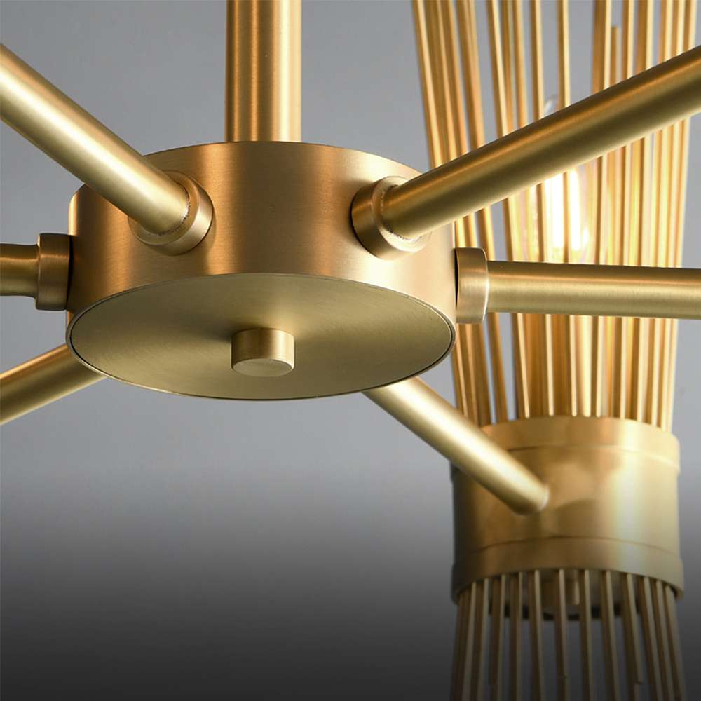 Mid Century Modern Skyla 6-Light All Brass Chandelier - view 7