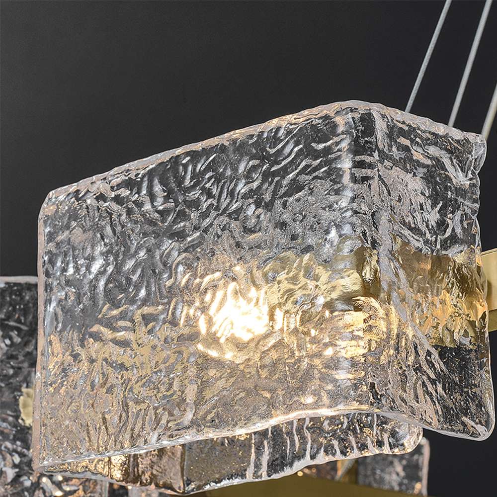 Contemporary Mw-Light Multi-bulb Ice Glass Round Chandeliers - view 6