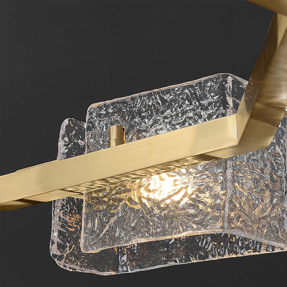 Contemporary Mw-Light Multi-bulb Ice Glass Round Chandeliers - view 7