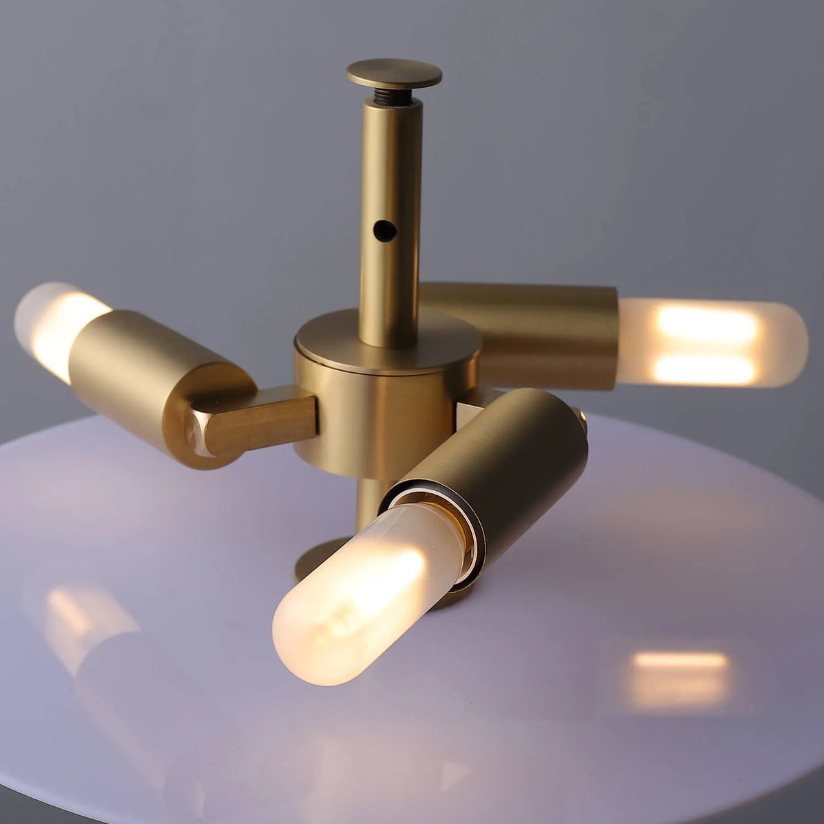 Mid Century Modern Bates Brass Mushroom Table Lamps - view 10