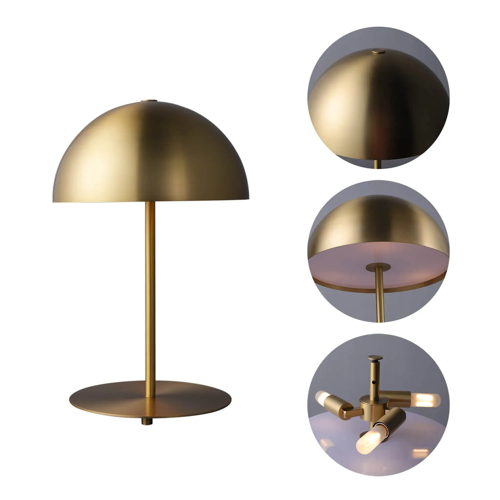 Mid Century Modern Bates Brass Mushroom Table Lamps - view 7