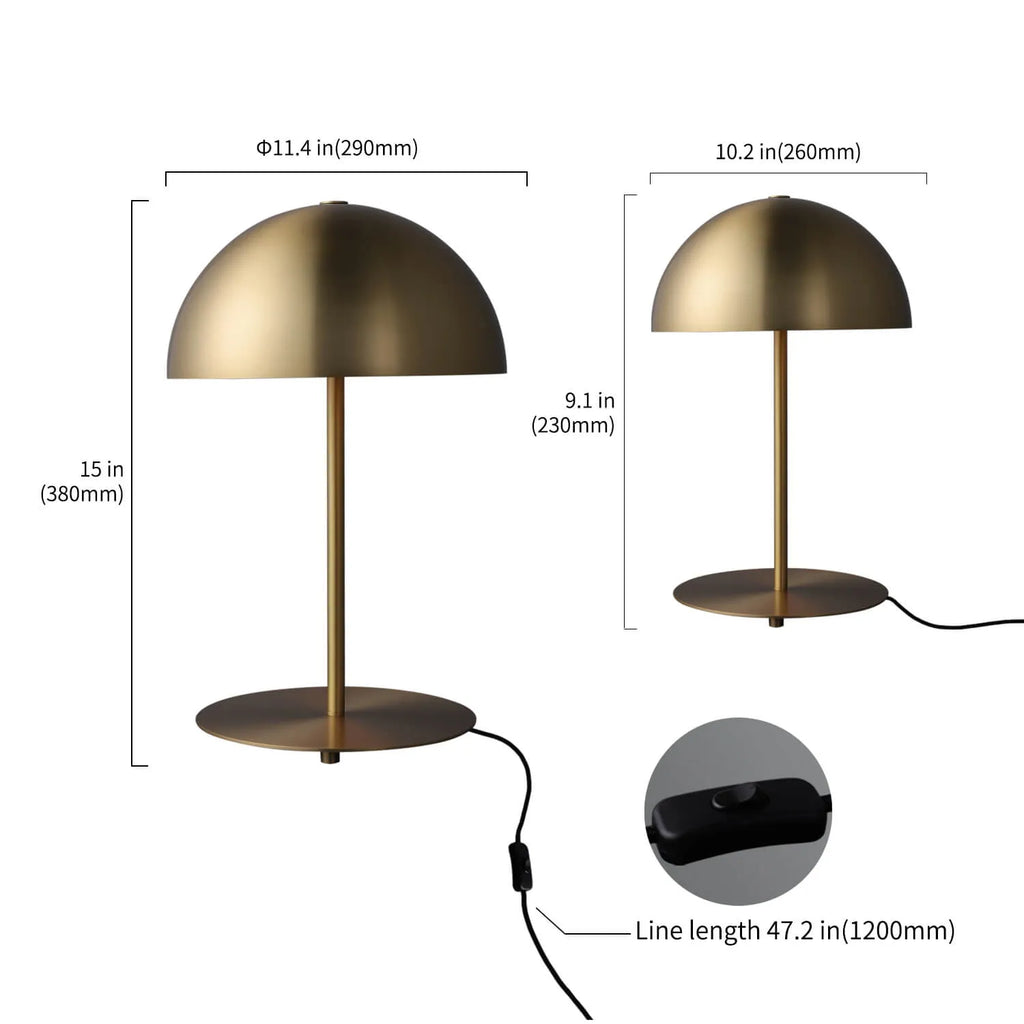 Mid Century Modern Bates Brass Mushroom Table Lamps - view 8