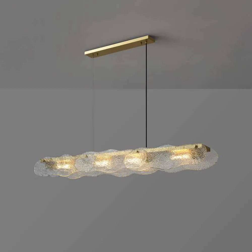 Contemporary Water Ripple Hand Blown Glass Chandelier - view 1
