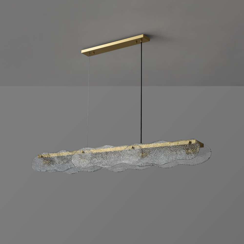 Contemporary Water Ripple Hand Blown Glass Chandelier - view 2