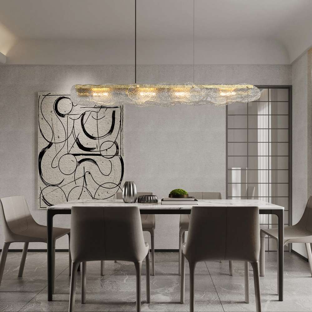 Contemporary Water Ripple Hand Blown Glass Chandelier - view 3