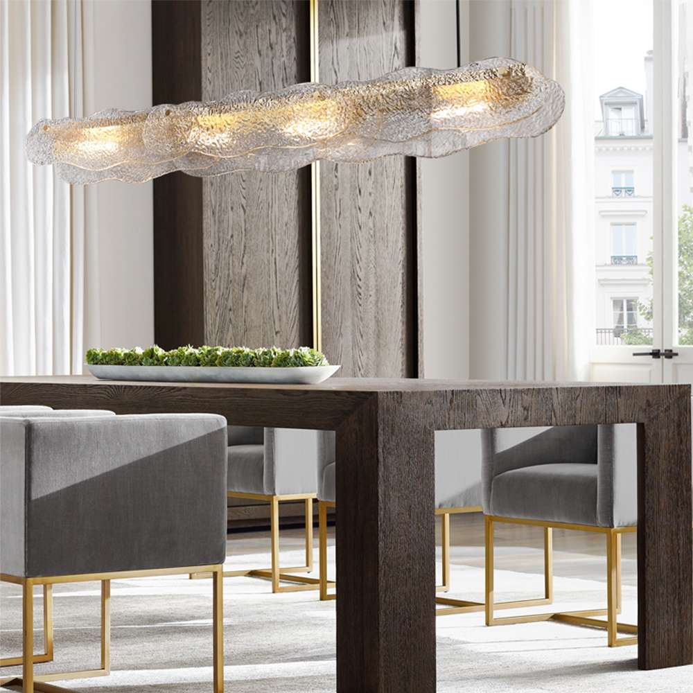 Contemporary Water Ripple Hand Blown Glass Chandelier - view 4