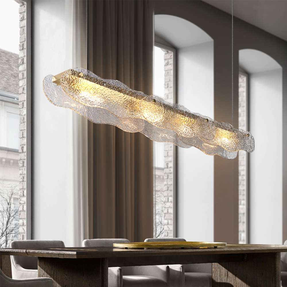 Contemporary Water Ripple Hand Blown Glass Chandelier - view 5