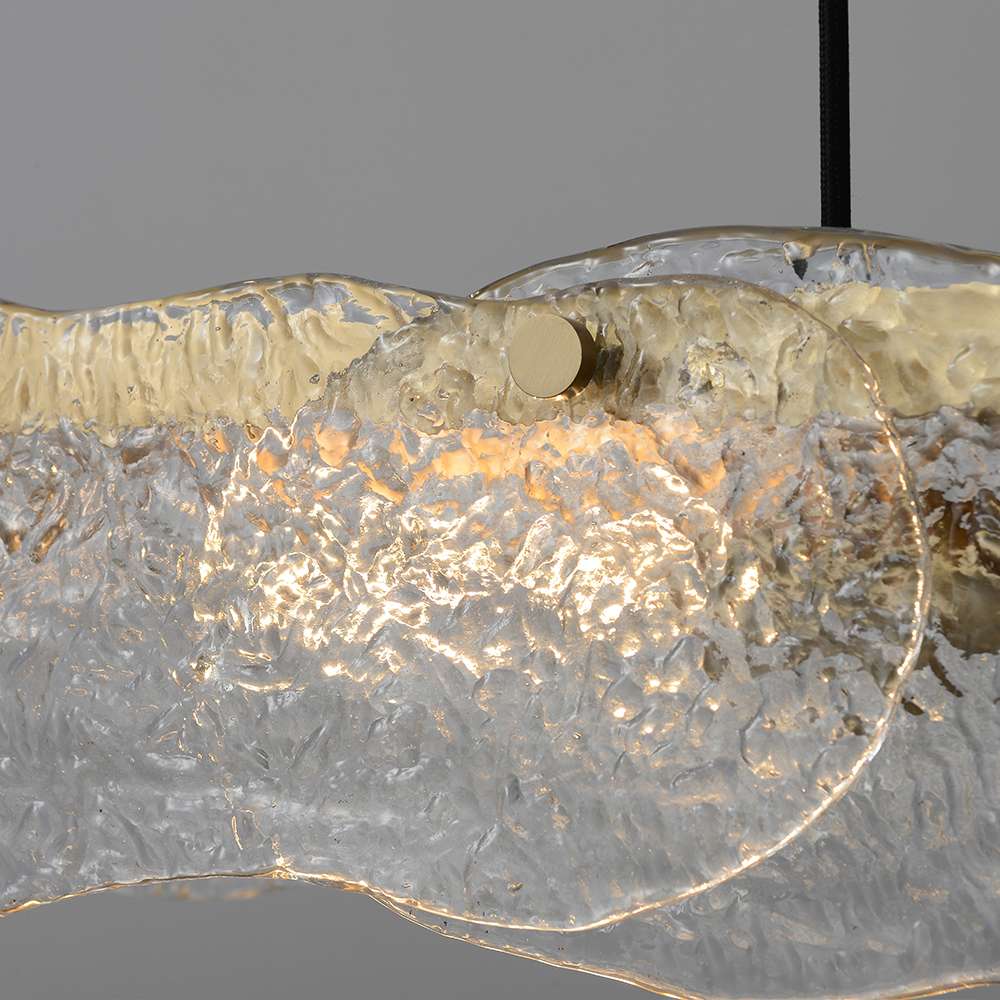 Contemporary Water Ripple Hand Blown Glass Chandelier - view 6