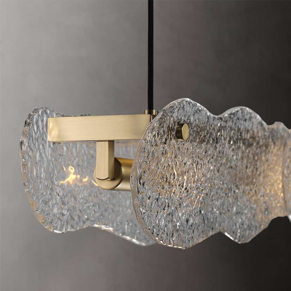 Contemporary Water Ripple Hand Blown Glass Chandelier - view 7