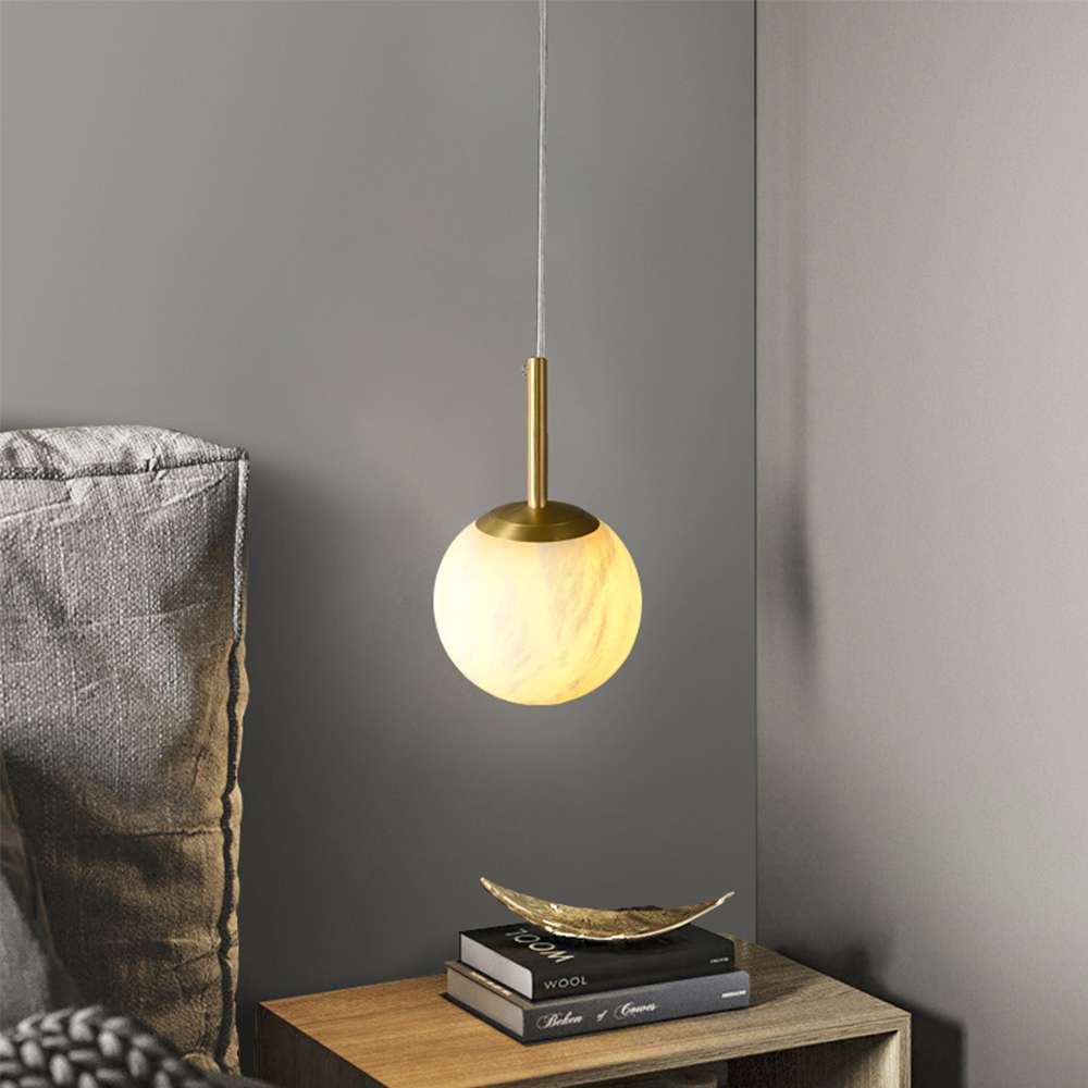 Minimalist Globe Marble Shade Chandelier Pendant Light - view 3