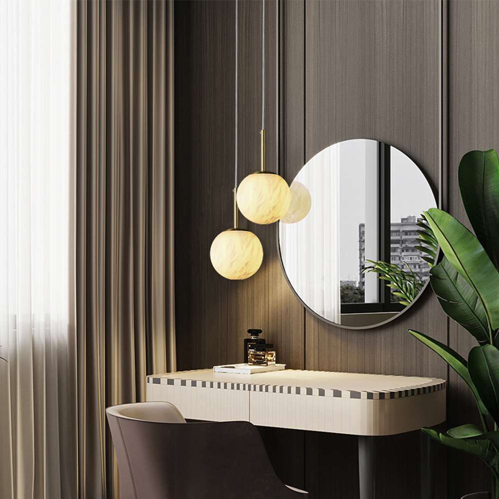 Minimalist Globe Marble Shade Chandelier Pendant Light - view 5