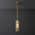 Luxury Avner Single Clear Crystal Hanging Lights in Brass - view 1